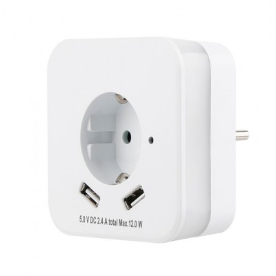 Φωτάκι Νυχτός LED με Φωτοκύτταρο & Πρίζα και 2 USB 13-12230